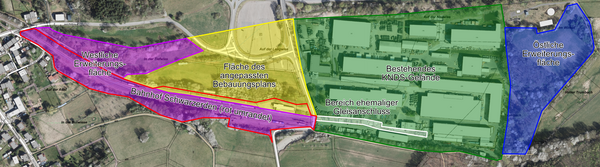 Eine Karte des Bahnhofs Schwarzerden sowie des angrenzenden Industriegebiet.
